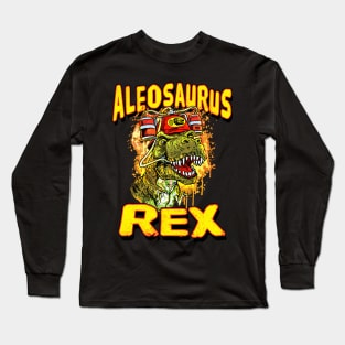 Allosaurus Rex Beer Drinking Dino Long Sleeve T-Shirt